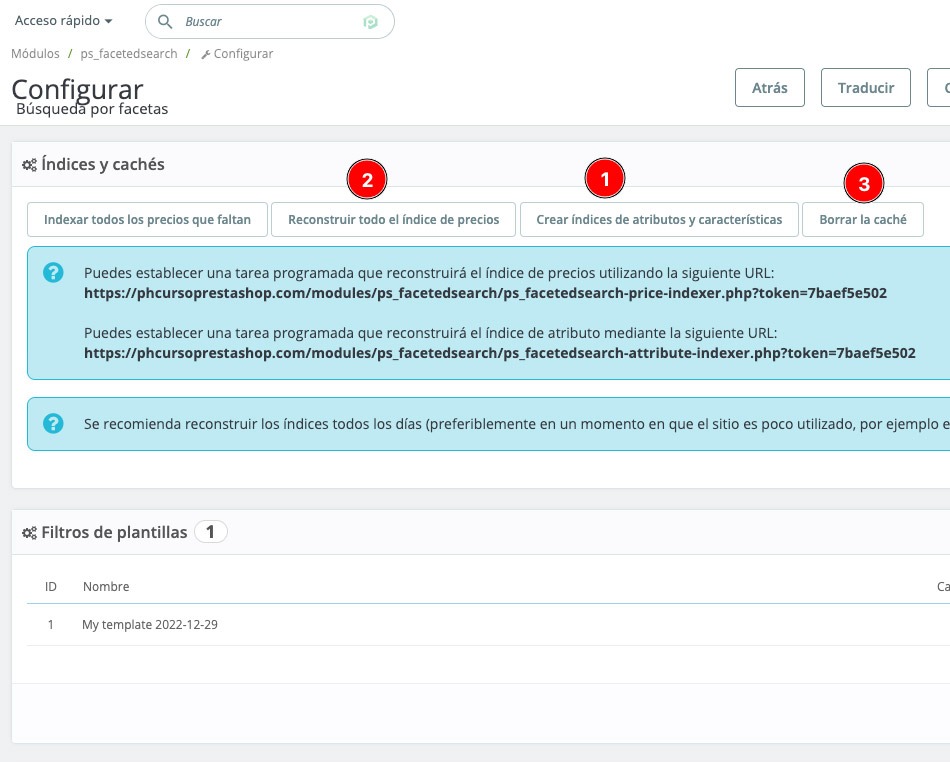 Aplicar cambios al filtro de productos del módulo "Búsqueda por Facetas".