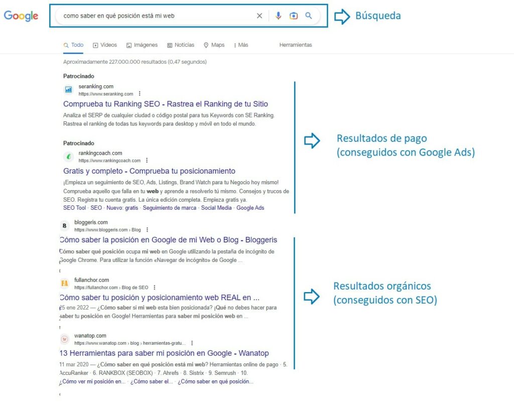 partes de una SERP